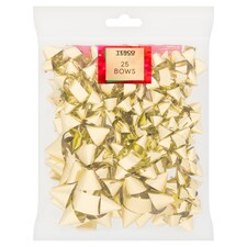 Tesco 25 Pack Gold Pet Bows