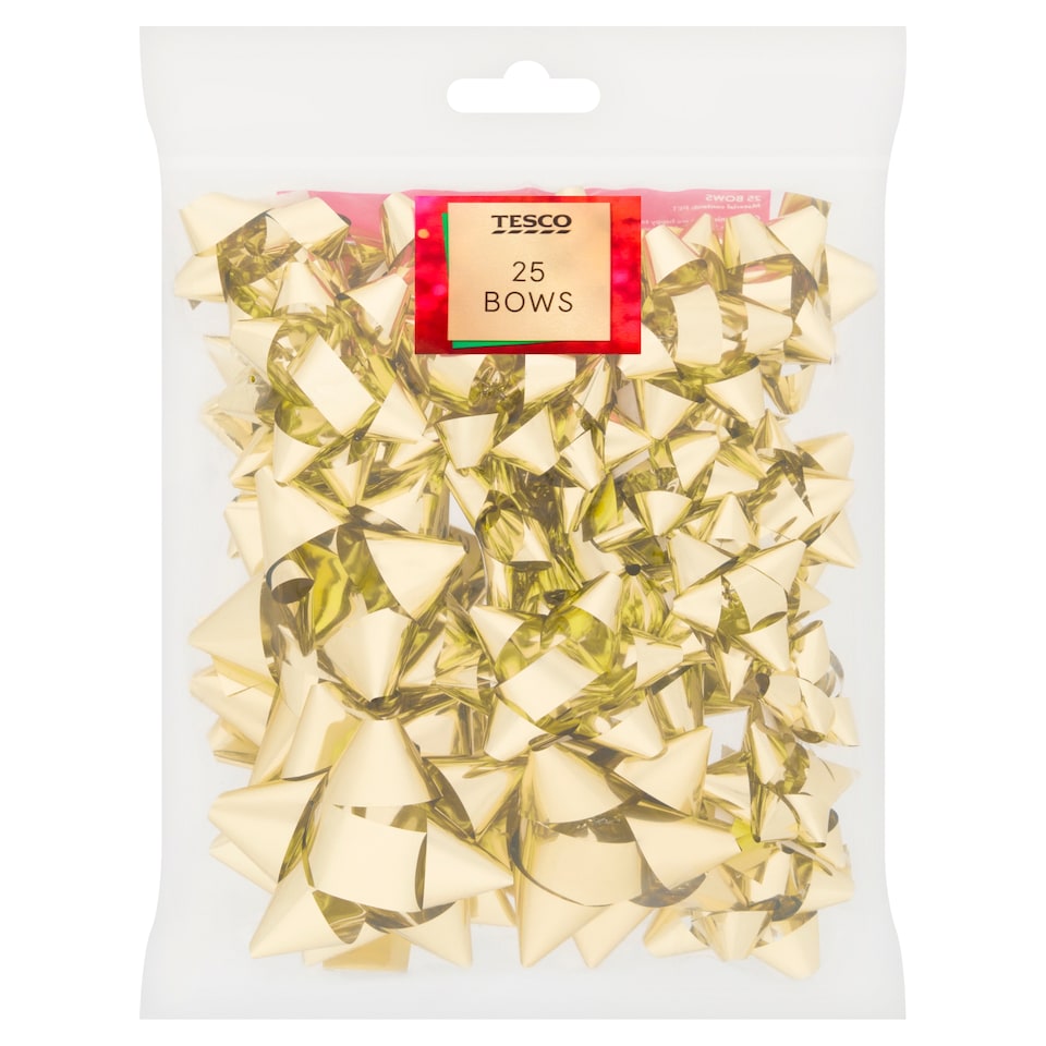 Tesco 25 Pack Gold Pet Bows