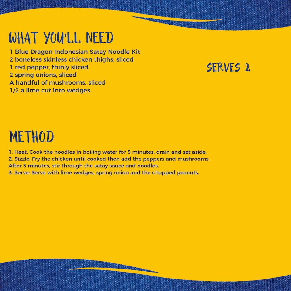 image 1 of Blue Dragon Satay Noodle Meal Kit 230G