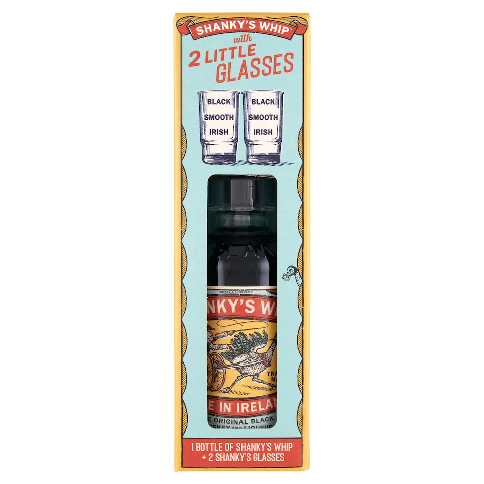 Shanky's Whip Black Irish Whiskey likőr 33% 0,35 l + 2 kis pohár