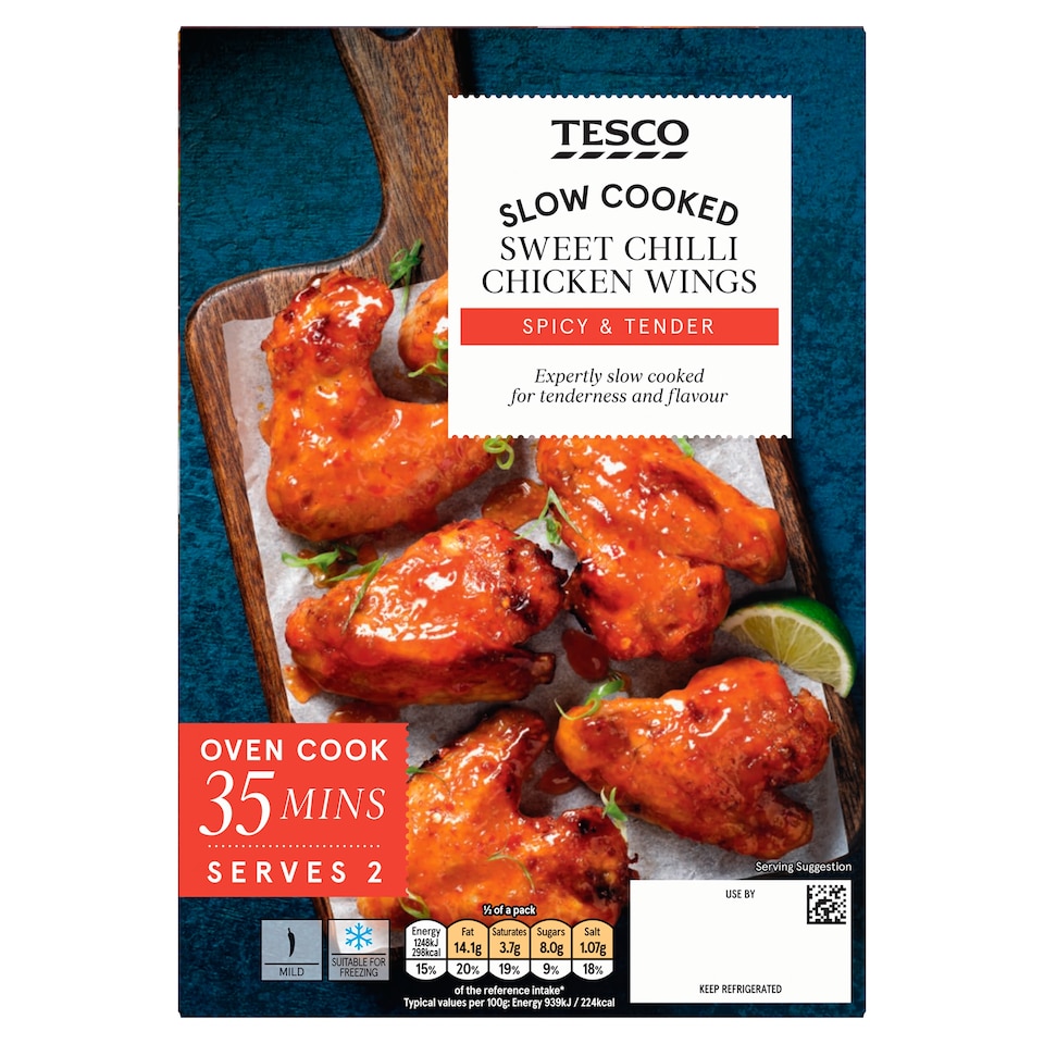 Tesco Slow Cooked Sweet Chilli Chicken Wings 500g