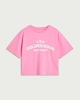 image 4 of F&F Girls Golden Hour Ibiza Sunset Slogan T-Shirt in Pink