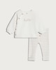 image 1 of F&F Baby 2-Piece Cotton Rich Hello Baby Jumper and Leggings Set in White