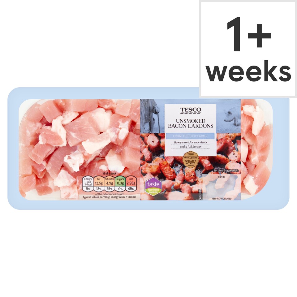 Tesco Unsmoked Bacon Lardons 200g