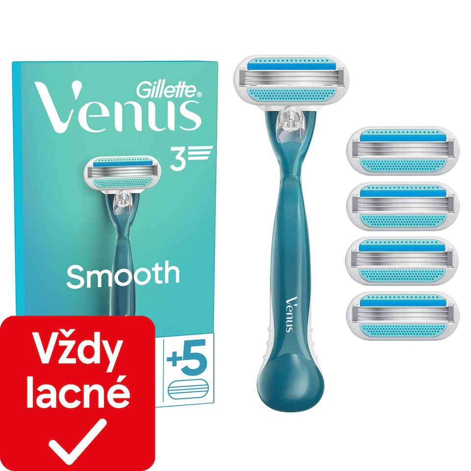 obrázok 1 z Gillette Venus Smooth Dámsky Holiaci Strojček a 5 Náhradné Holiace Hlavice