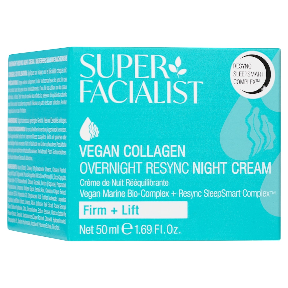 image 1 of Super Facialist Vegan Collagen Overnight Resync Night Cream 50ml
