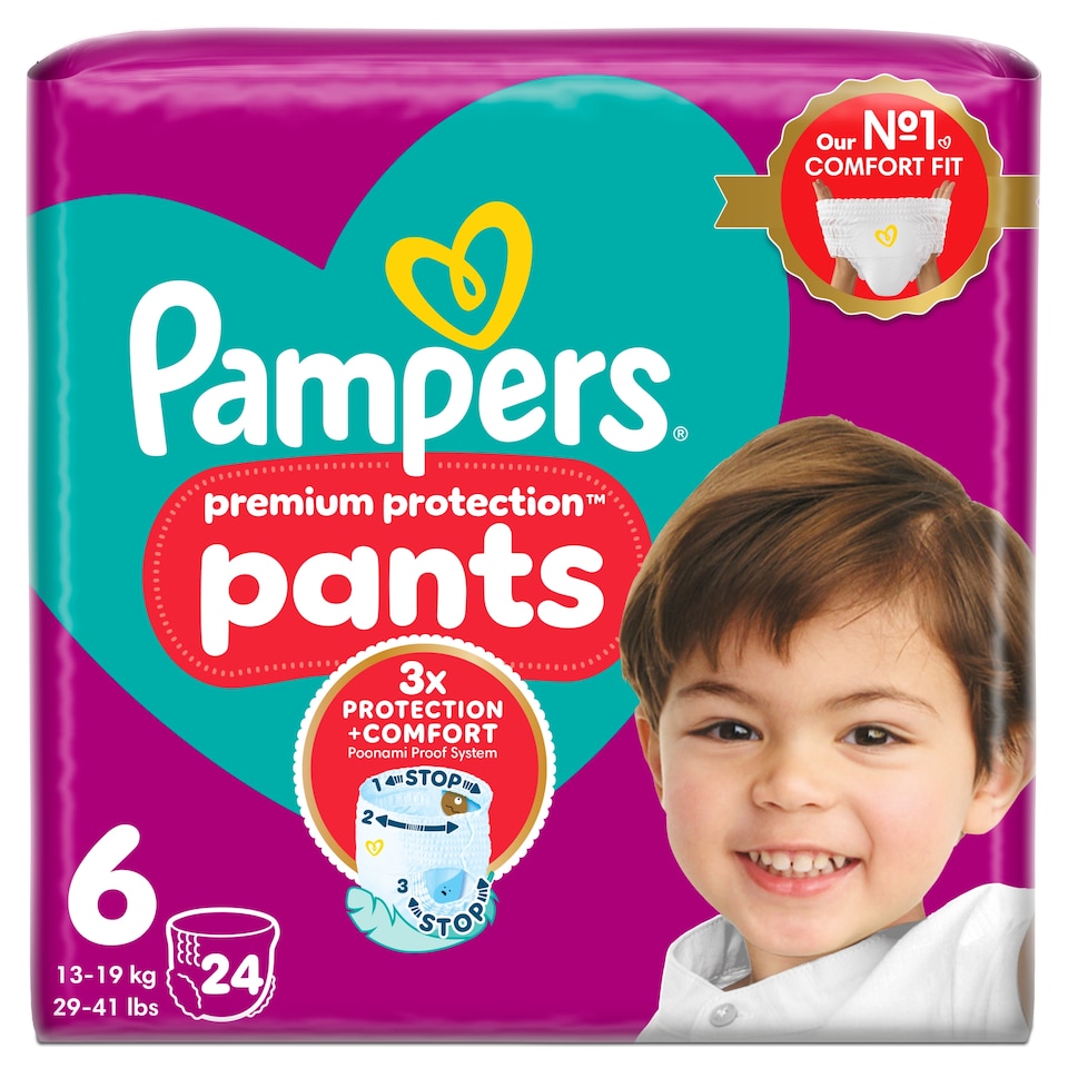 image 1 of Pampers Premium Protection Essential Nappy Pants Size 6 24 Pack
