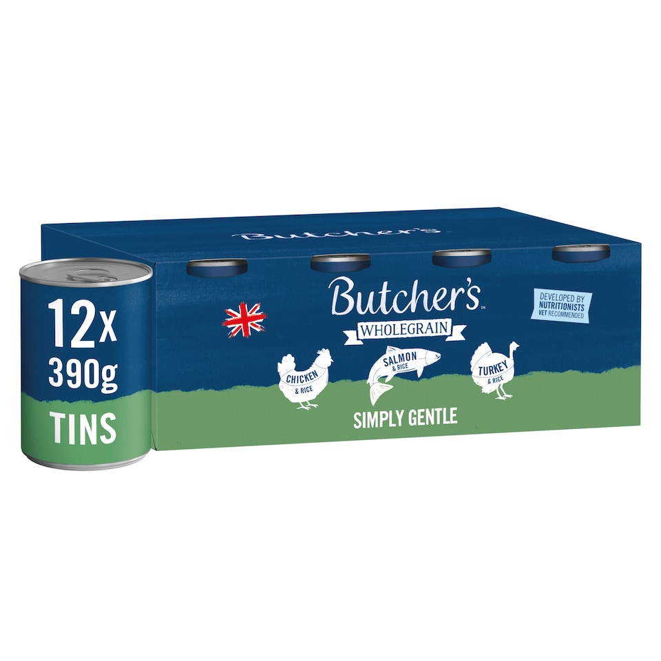 image 1 of Butcher's Wholegrain Simply Gentle Dog Food Tins 12x390g