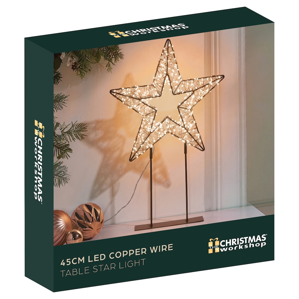 image 1 of Christmas Workshop 45cm LED Copper Wire Table Star Light