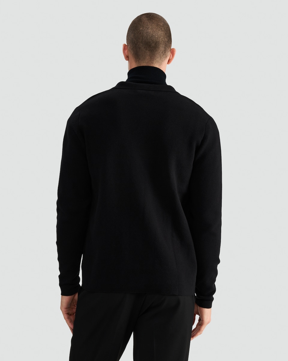 image 1 of F&F Pure Cotton Knitted Button Up Cardigan in Black