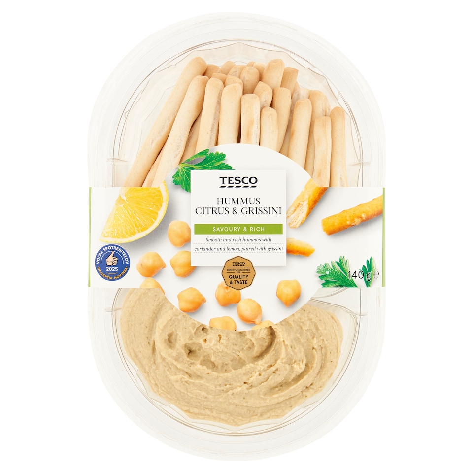 Tesco Hummus Citrus & Grissini 140 g