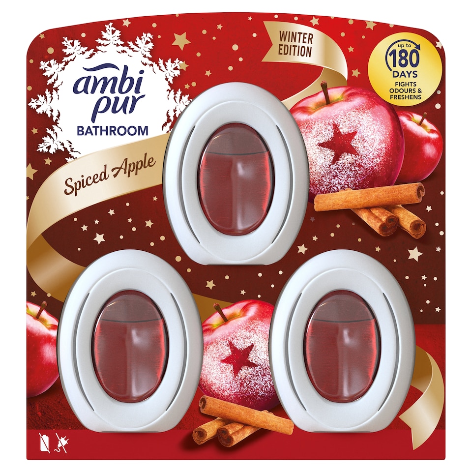 Ambi Pur Folyamatos Fürdőszobai Légfrissítő, Küzd A Szagok Ellen És Frissítő Illatú, Spiced Apple