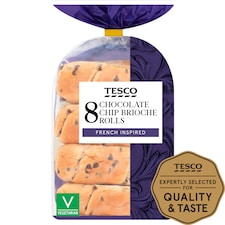 Tesco Chocolate Chip Brioche Rolls 8 Pack