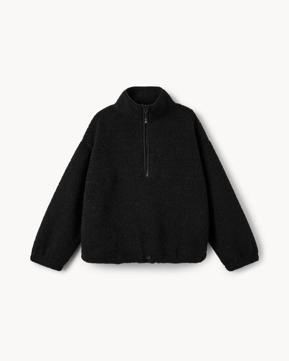 image 1 of F&F Active Fleece Half Zip Jacket in Black