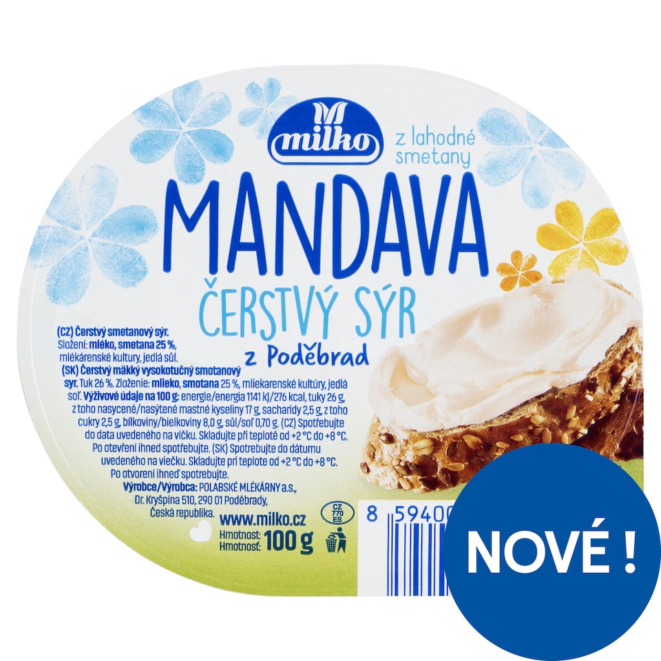 image 1 of Milko Mandava Fresh Cheese from Poděbrady 100g