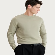 F&F Pure Cotton Ribbed Crew Neck Jumper in Green