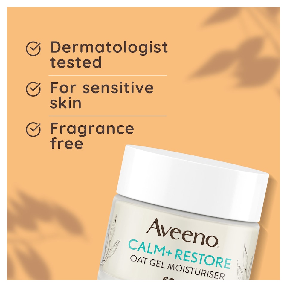 image 1 of Aveeno Face Calm and Restore Oat Gel Moisturiser 50ml