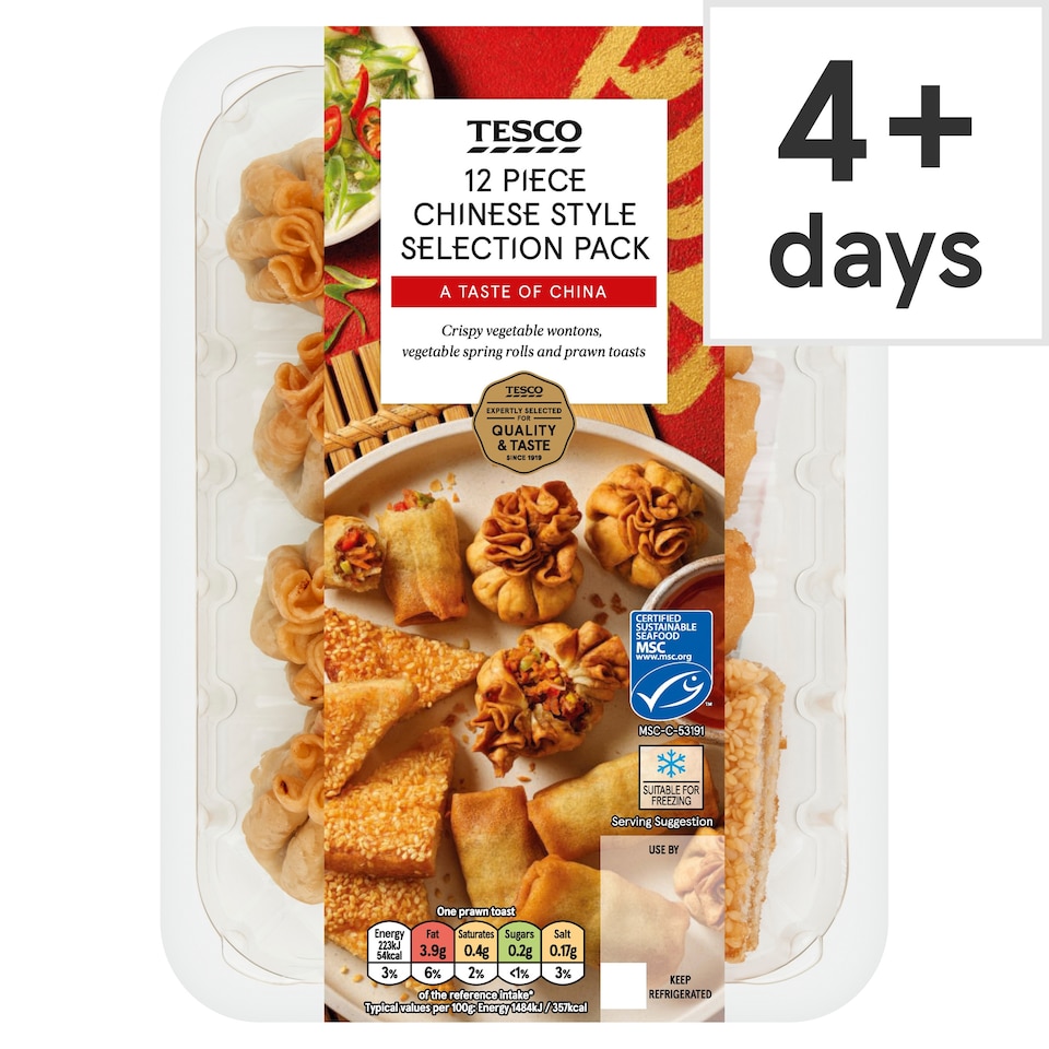 Tesco 12 Piece Chinese Style Selection Pack 204g