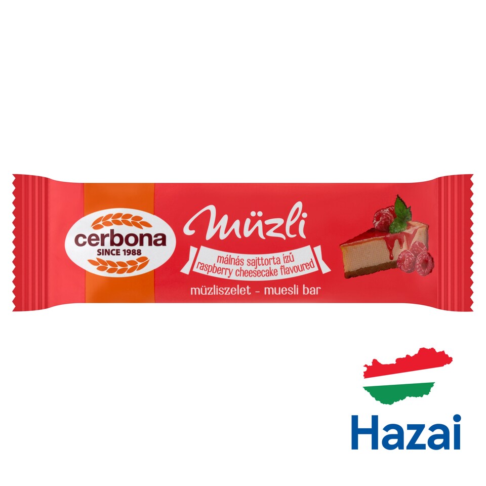 Cerbona málnás sajttorta ízű müzliszelet 20 g 1. kép
