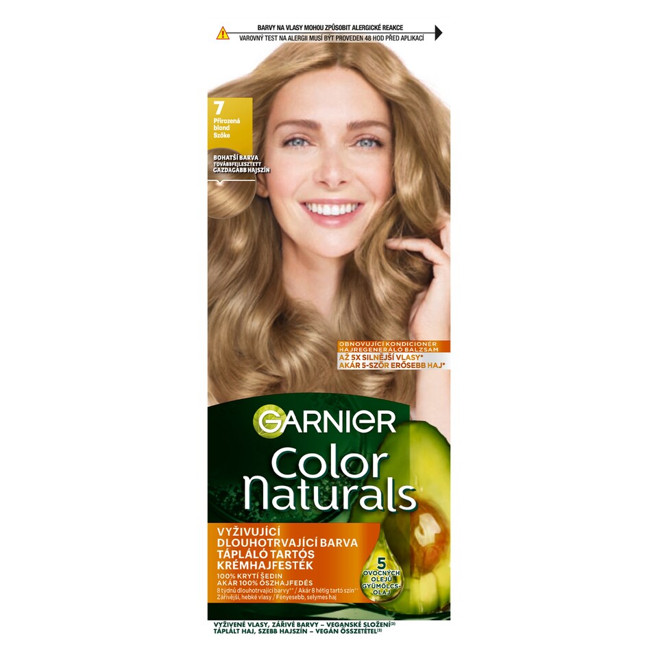 Garnier Color Naturals permanentní barva na vlasy 7 Přirozená blond, 60 +40 +12 ml