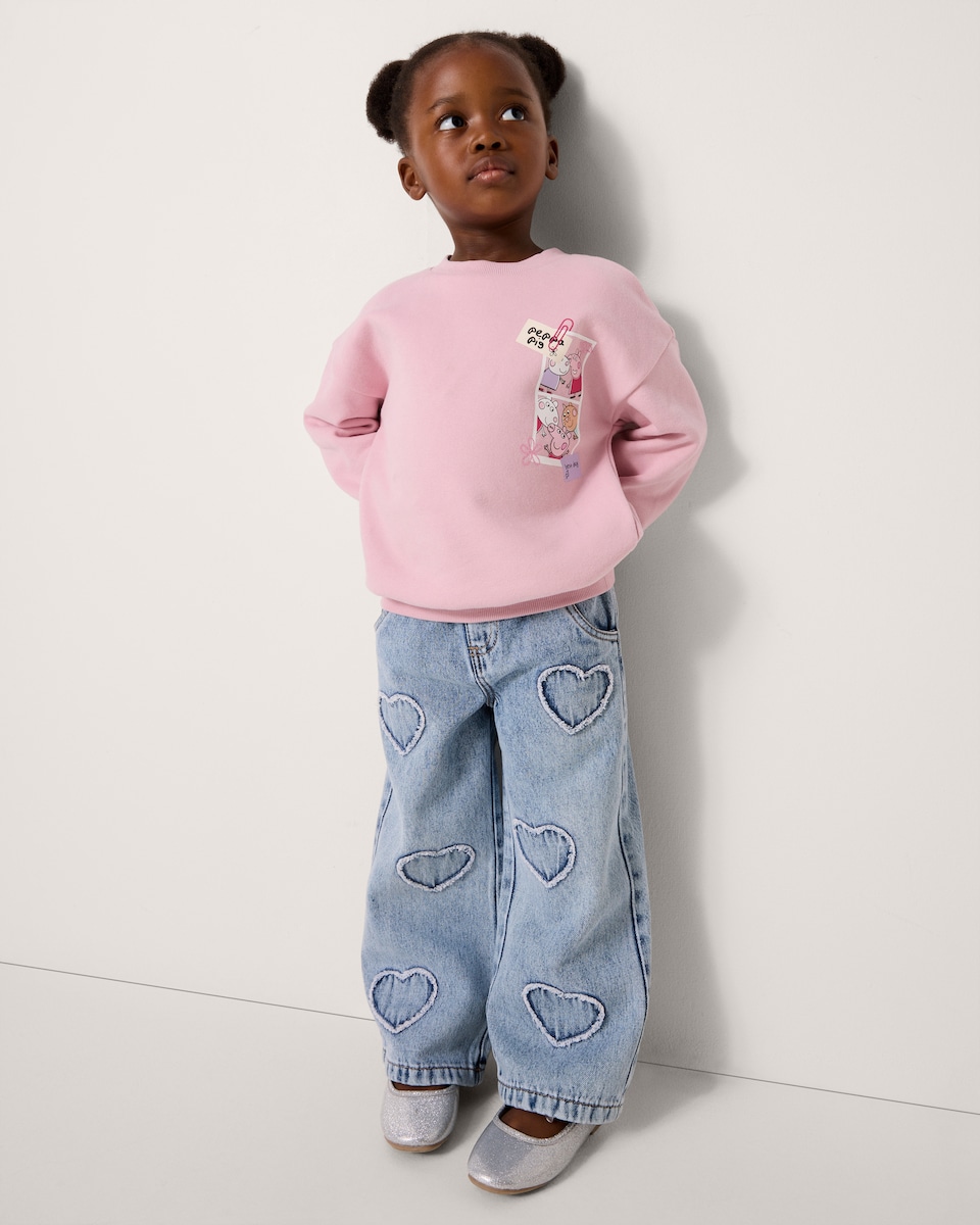 image 1 of Peppa Pig Cotton Rich Sweatshirt in Pink