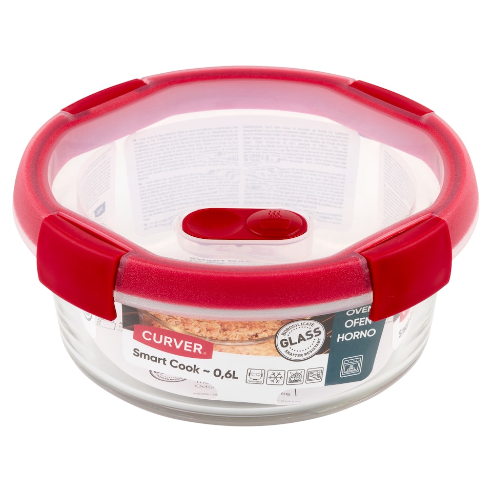 Curver Smart Cook kerek üveg ételtartó 16 cm x 7 cm 0,6 l  1. kép