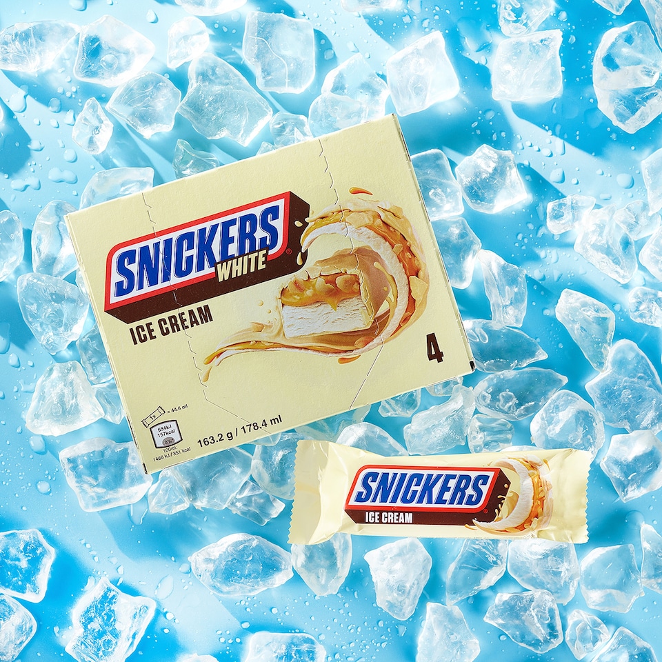 image 1 of Snickers White Ice Cream Bars 4x40.8g