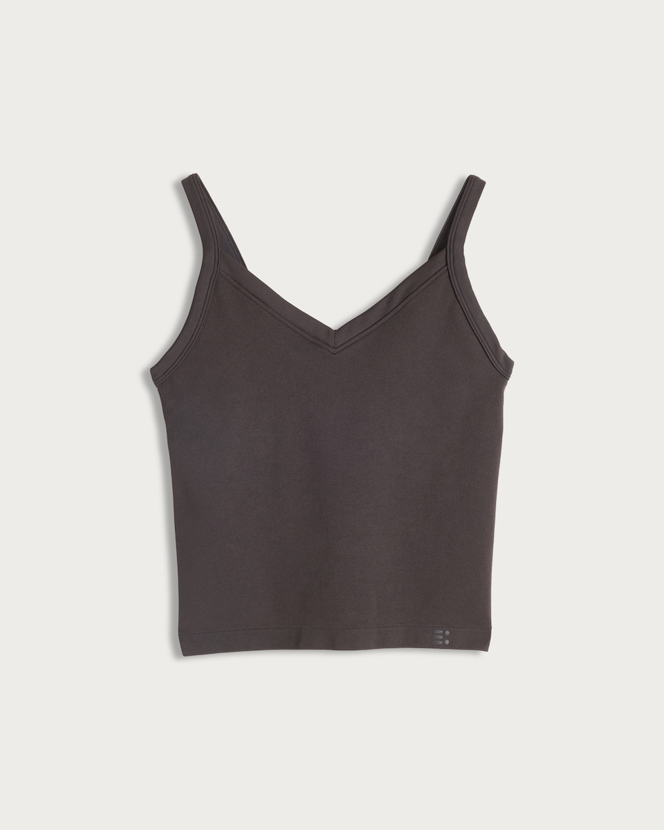 image 1 of F&F Active SEAMLESS V Neck Vest in Brown