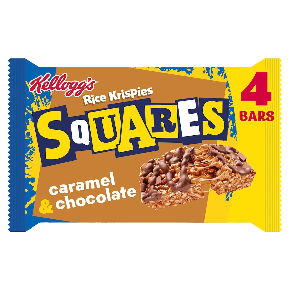 image 1 of Kellogg's Rice Krispies Squares Curious Caramel & Chocolate Bars 4x36g