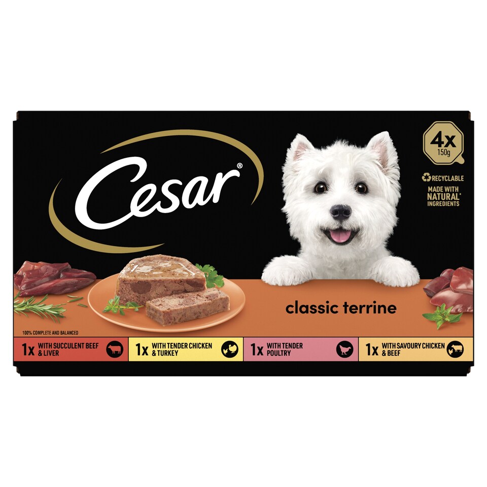 Cesar Classics Terrine Trays 4 X 150G
