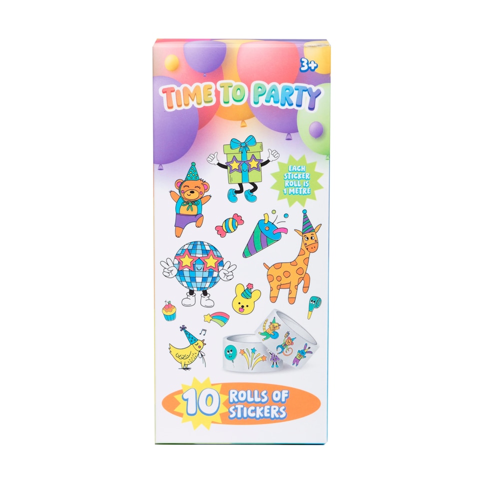 Party Time 10 Mini Sticker Rolls