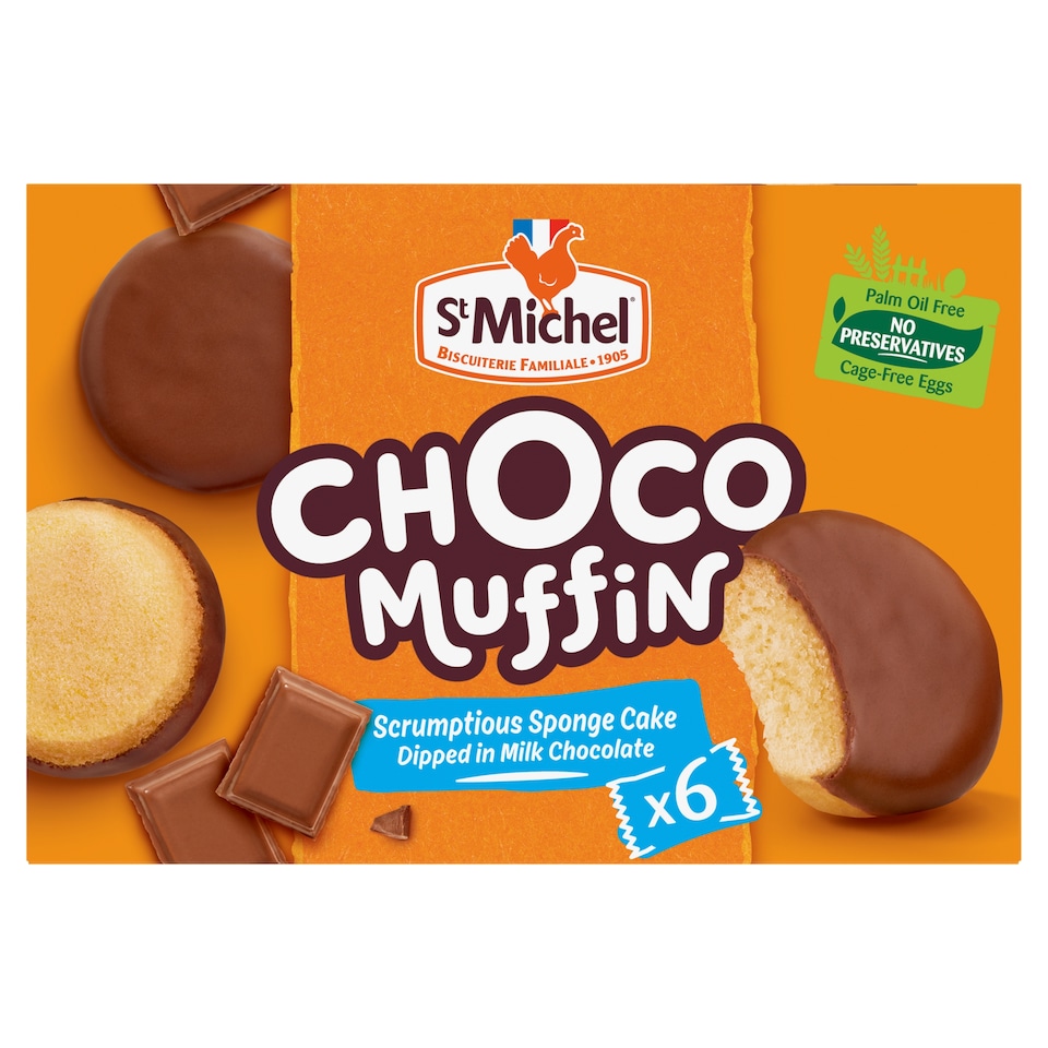 image 1 of St Michel Chocolate Muffin 6 Pack 180g