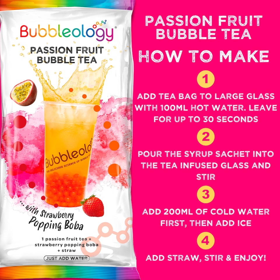 image 1 of Bubbleology Passion Fruit Bubble Tea 102.5G