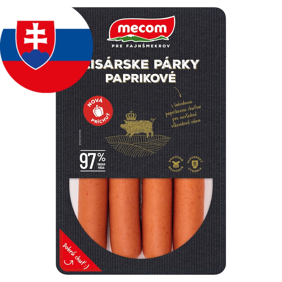 Mecom Cisárske párky paprikové 200 g