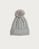 image 1 of F&F Cable Knit Pom Pom Beanie Hat in Grey