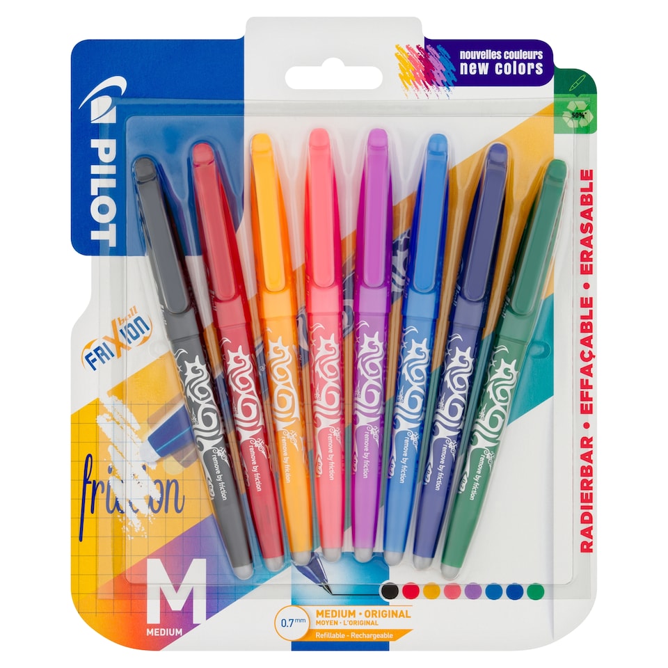 Pilot Erasable Frixion 8 Pack Assorted Colours