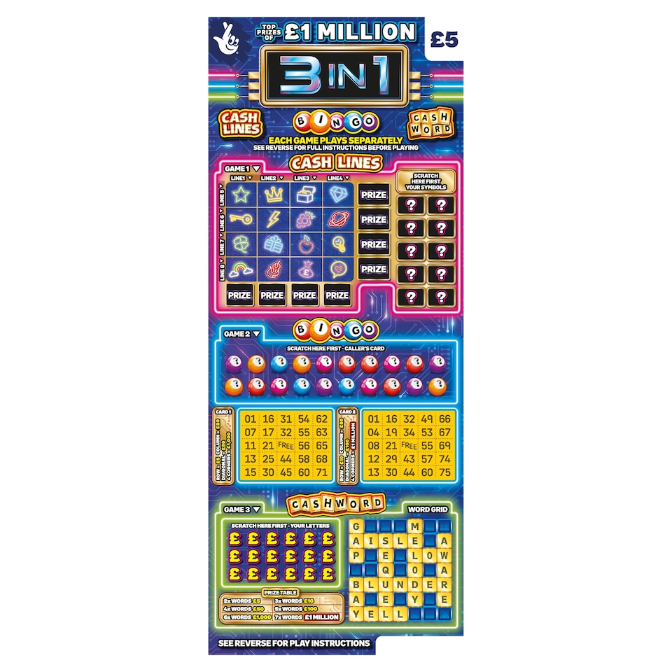 3 IN 1 BLUE SCRATCHCARD