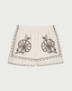 image 4 of F&F Pure Cotton Floral Embroidered Co-ord Shorts in Ivory