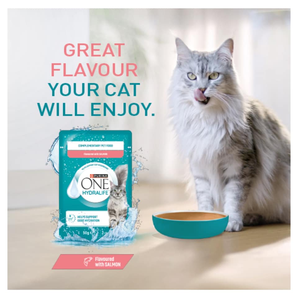 image 1 of Purina ONE HYDRALIFE with Salmon Cat Compliment 6x50g