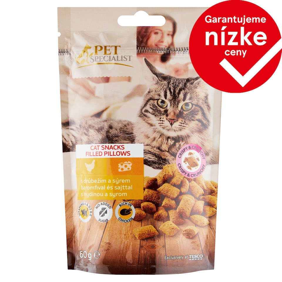 Tesco Pet Specialist Cat Snacks Filled Pillows 60 g