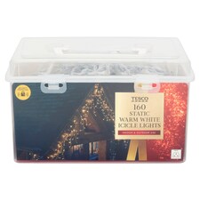 Tesco 160 Static Warm White Icicle Lights