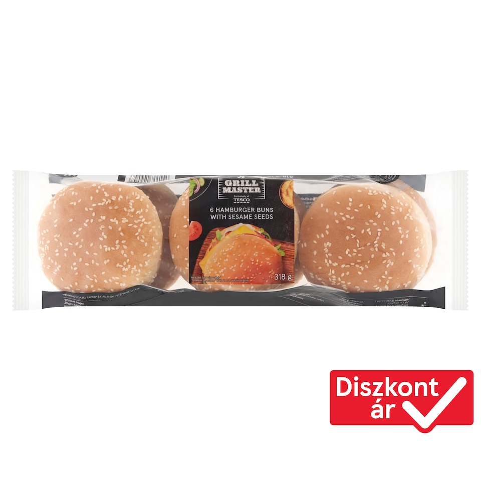 Grill Master Hamburger Buns with Sesame Seeds 6 x 53 g (318 g)
