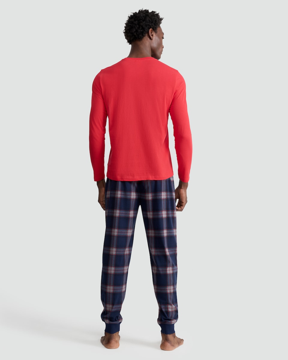 image 1 of Arsenal 2-Piece Top and Fleece Bottoms Pyjamas Set in Red