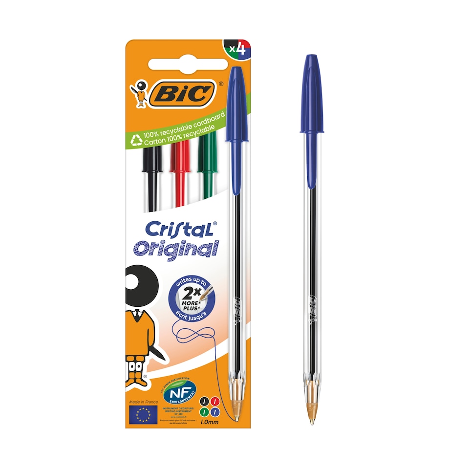 image 1 of BIC Cristal Pens Assorted 4 Pack