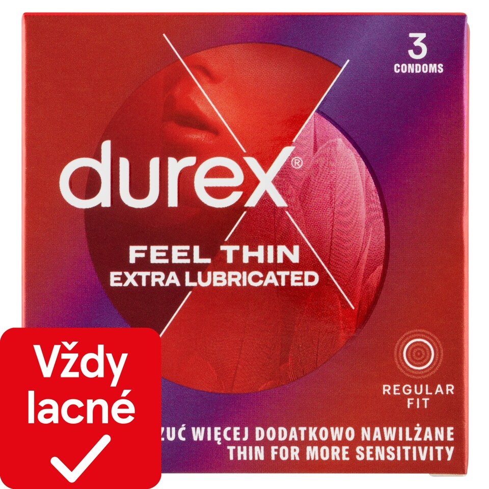 image 1 of Durex Feel Thin Extra Lubricated Condoms 3 pcs