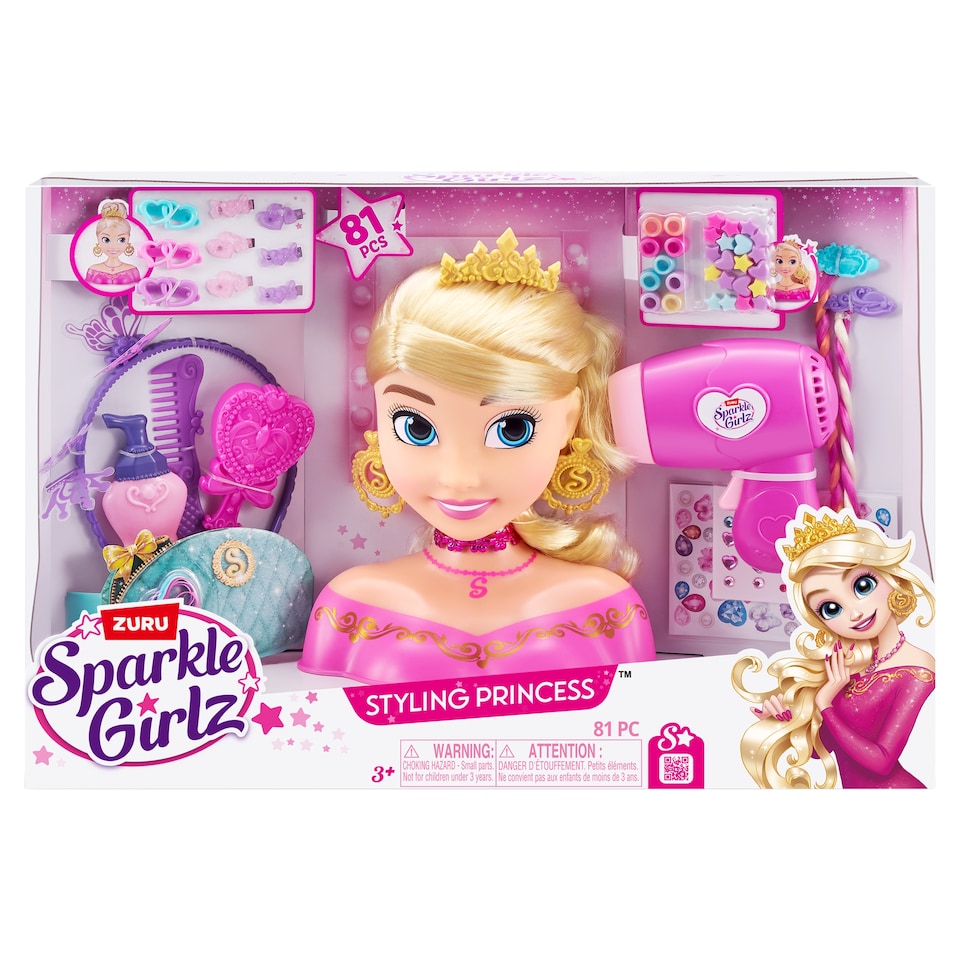 image 1 of Sparkle Girlz Princess Styling Deluxe fodrász fej