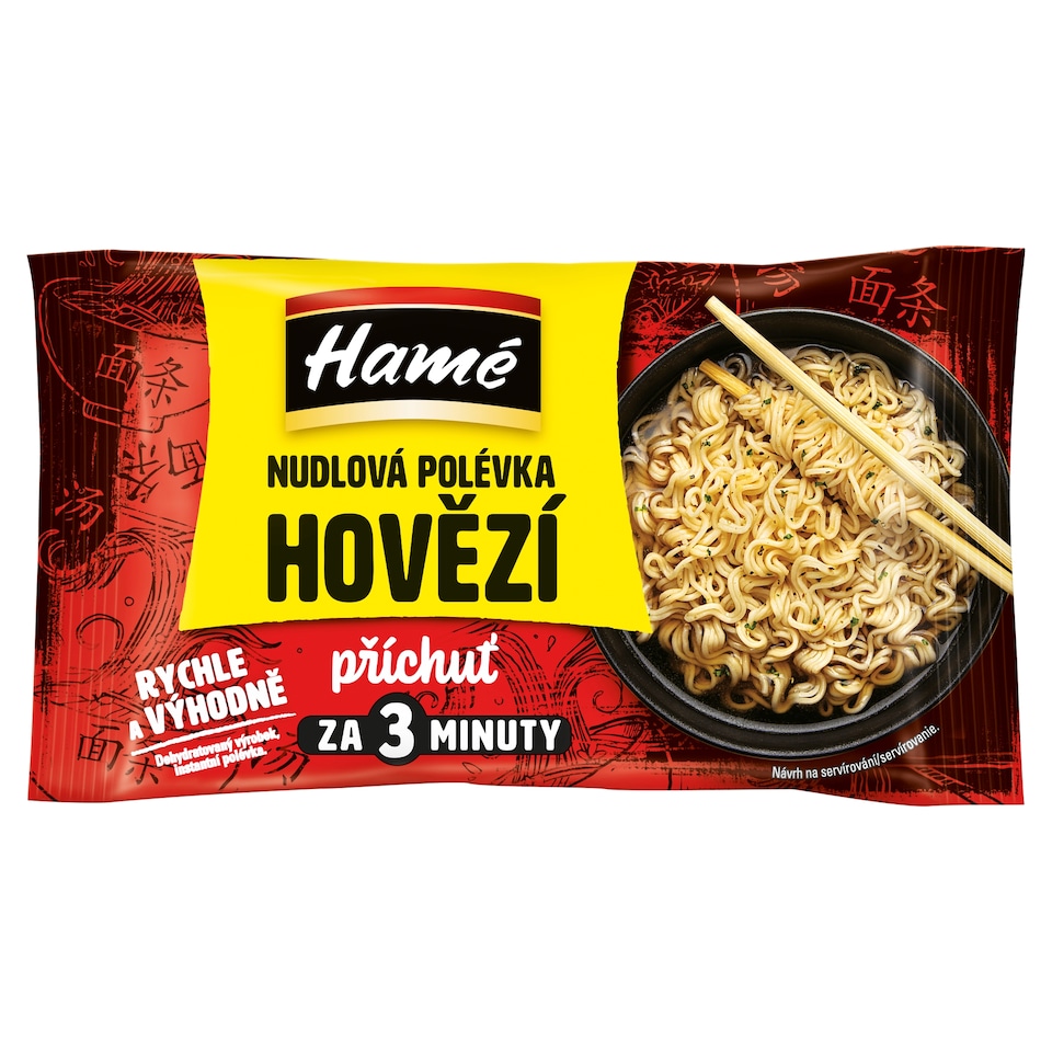 Hamé Instantní nudlová polévka hovězí příchuť 60g