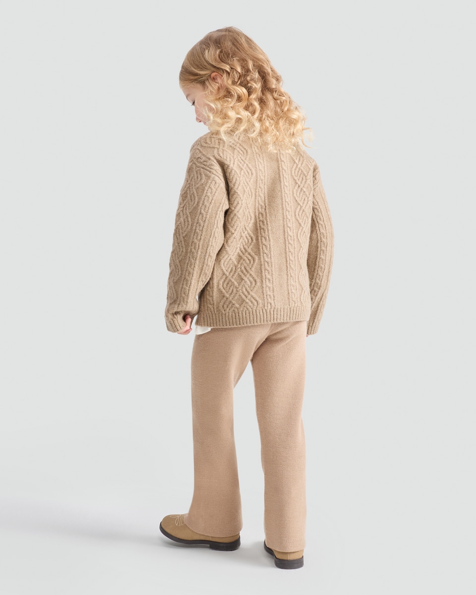 image 1 of F&F x Samantha Faiers Cable Knit Cardigan and Trousers Set in Brown