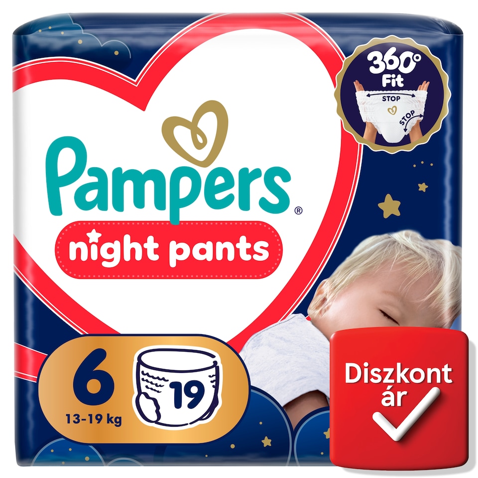 Pampers Night Bugyipelenka, Méret: 6, 19 db Pelenka, 13kg-19kg  1. kép