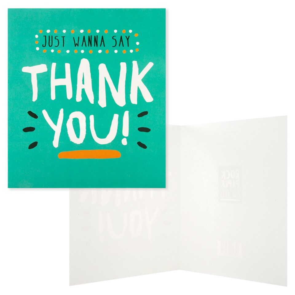 image 1 of Pigment Productions Thank You Card Just Wanna Say Thank You Blank Inside